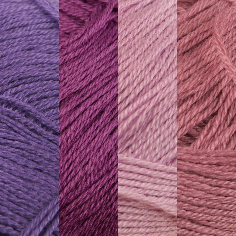 BambooMN JubileeYarn Baby Soft Bamboo Cotton Yarn - 50g/Skein - Shades of Purple - 4 Skeins - Image 2